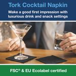 Tork Cocktail Napkins 2-Ply 4 Fold Black Pack of 200 477829
