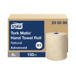 Tork Matic Paper Hand Towel Roll Natural (Pack of 6) 290099