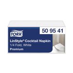 Tork Linstyle Cocktail Napkin White 4 Fold (Pack of 100) 509541