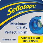 Sellotape Super Clear Tape Dispenser + Roll 18mmx15m (Pack of 6) 1765966