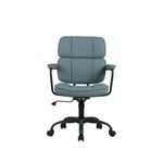 Sky Executive Chair with Fixed Arms Leather Look Blue CH0542BLND