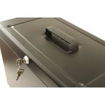 Cathedral Metal File Box Home Office Foolscap Black HOBK