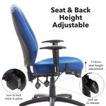 Sofia adjustable lumbar operators chair - blue