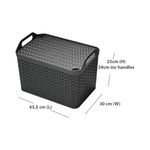 Strata Large Urban Store Basket with Lid 24L Charcoal Grey XW124-CHA-VW