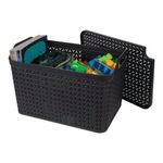 Strata Large Urban Store Basket with Lid 24L Charcoal Grey XW124-CHA-VW