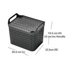 Strata Medium Urban Store Basket with Lid 14L Charcoal Grey XW123-CHA-VW