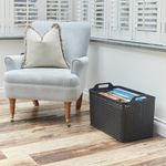 Strata Extra Large Basket with Lid 42L Charcoal Grey XW131-CHA-VW