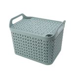Strata Medium Urban Store Basket with Lid 14L Green XW123-LPG-VW