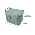 Strata Medium Urban Store Basket with Lid 14L Green XW123-LPG-VW