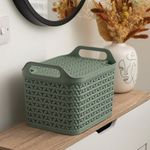 Strata Medium Urban Store Basket with Lid 14L Green XW123-LPG-VW