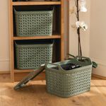 Strata Medium Urban Store Basket with Lid 14L Green XW123-LPG-VW