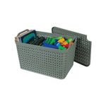 Strata Large Urban Store Basket with Lid 24 Litre Green XW124-LPG-VW