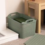 Strata Large Urban Store Basket with Lid 24 Litre Green XW124-LPG-VW