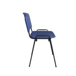 Taurus plastic meeting room stackable chair with no arms - blue with black frame