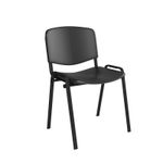 Taurus plastic meeting room stackable chair with no arms - black with black frame