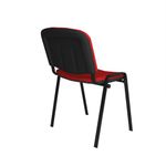 Taurus meeting room stackable chair with black frame and no arms - red