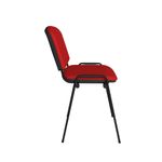 Taurus meeting room stackable chair with black frame and no arms - red