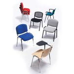 Taurus meeting room stackable chair with black frame and fixed arms - black