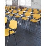 Taurus meeting room chair with black frame and writing tablet - charcoal