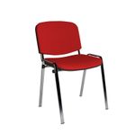 Taurus meeting room stackable chair with chrome frame and no arms - red