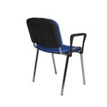 Taurus meeting room stackable chair with chrome frame and fixed arms - blue