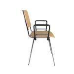 Taurus wooden meeting room stackable chair with fixed arms - beech with chrome frame