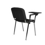 Taurus meeting room chair with chrome frame and writing tablet - charcoal