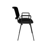 Taurus mesh back meeting room stackable chair with fixed arms - black