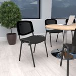 Taurus mesh back meeting room stackable chair with no arms - black