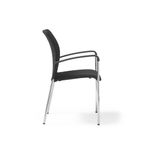 Tori upholstered seat and back, chrome frame stacking chair, arms