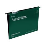 Rexel Crystalfile Extra 15mm Suspension File Green (Pack of 25) 70628