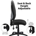 Vantage 100 2 lever PCB operators chair with no arms - black