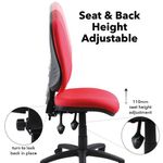Vantage 100 2 lever PCB operators chair with no arms - red