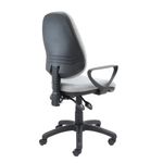Vantage 100 2 lever PCB operators chair with fixed arms - Grey