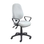 Vantage 100 2 lever PCB operators chair with fixed arms - Grey