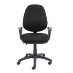 Vantage 100 2 lever PCB operators chair with fixed arms - black