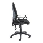 Vantage 100 2 lever PCB operators chair with fixed arms - black