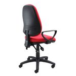 Vantage 100 2 lever PCB operators chair with fixed arms - red