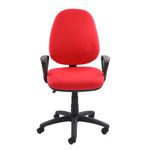 Vantage 100 2 lever PCB operators chair with fixed arms - red