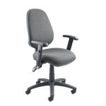 Vantage 100 2 lever PCB operators chair with adjustable arms - charcoal