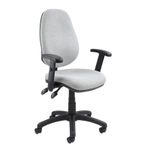 Vantage 100 2 lever PCB operators chair with adjustable arms - Grey