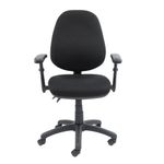 Vantage 100 2 lever PCB operators chair with adjustable arms - black