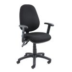 Vantage 100 2 lever PCB operators chair with adjustable arms - black