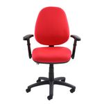Vantage 100 2 lever PCB operators chair with adjustable arms - red