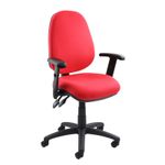 Vantage 100 2 lever PCB operators chair with adjustable arms - red