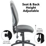 Vantage 200 3 lever asynchro operators chair with no arms - charcoal