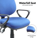 Vantage 200 3 lever asynchro operators chair with fixed arms - blue