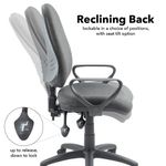 Vantage 200 3 lever asynchro operators chair with fixed arms - charcoal