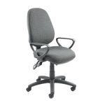 Vantage 200 3 lever asynchro operators chair with fixed arms - charcoal