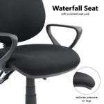 Vantage 200 3 lever asynchro operators chair with fixed arms - black